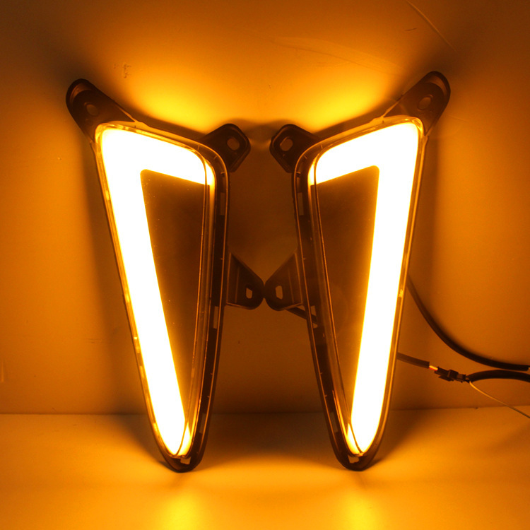 LED Daytime Running Lights Fog Lights Modified Yellow Light Steering - Image 2