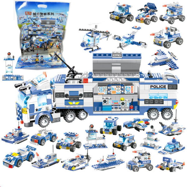 762Pcs Robot Car City Police Building Blocks Set - Image 13