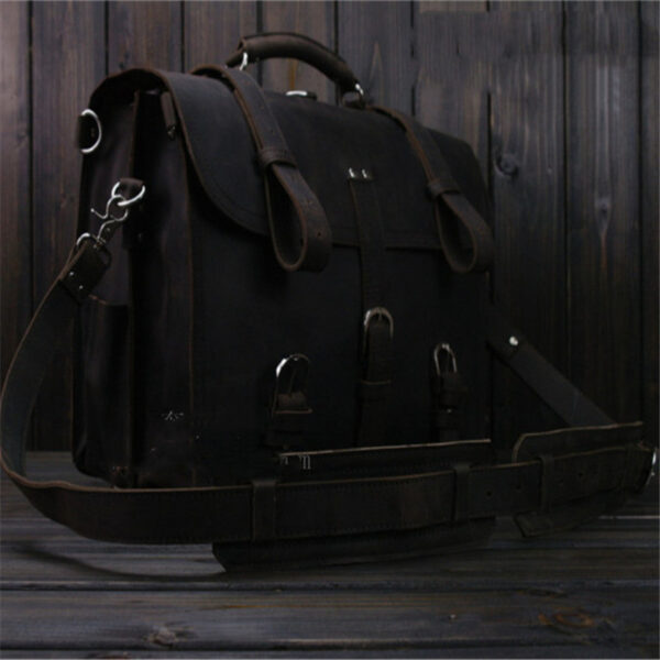 Crazy Horse Leather Travel Bag - Image 9