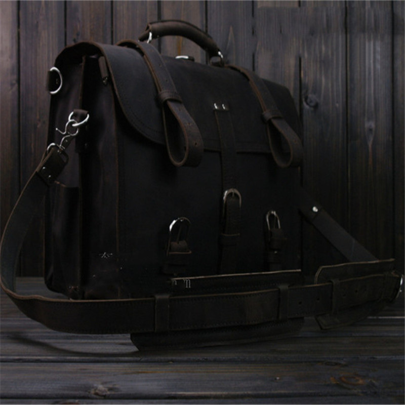 Crazy Horse Leather Travel Bag - Image 9