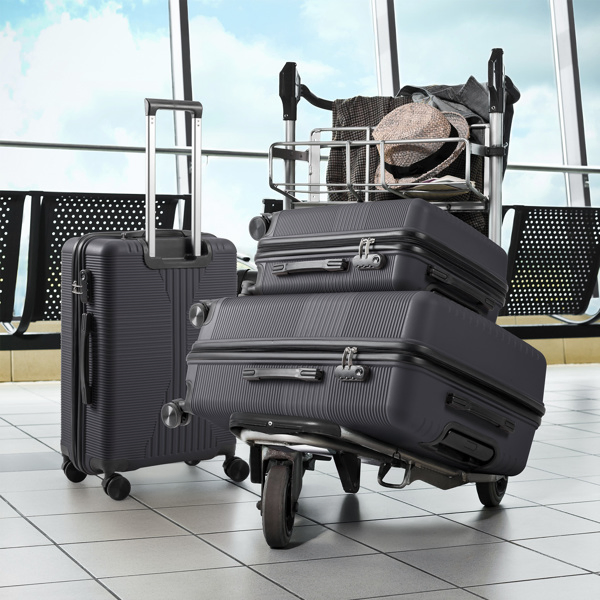 Non-TSA Customs Lock 3-in-1 PP Trolley Case, 20in, 24in, 28in, PP, Dark Gray - Image 11