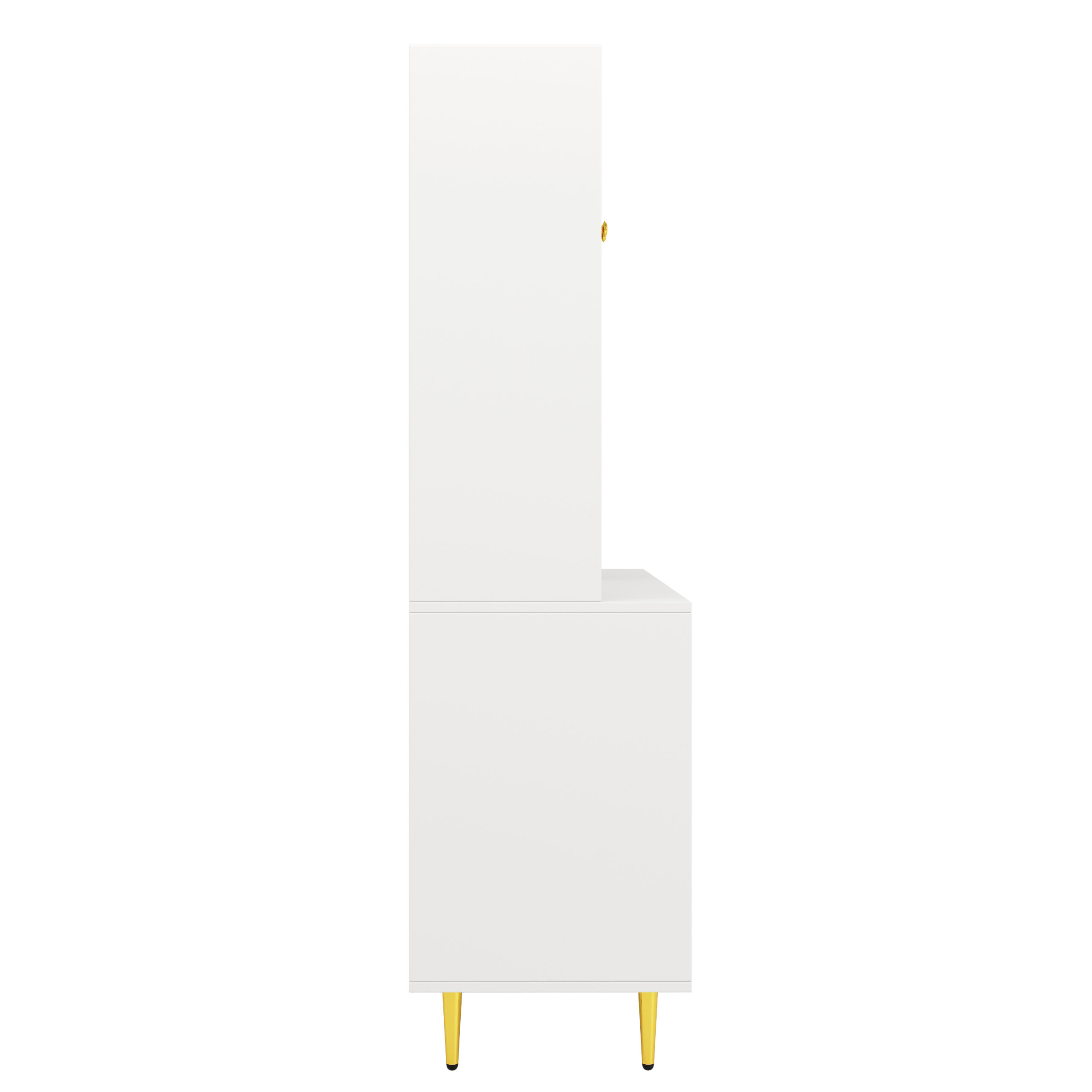 Multi-purpose Storage Cabinet145 X 39 X 171 Cm, Modern Design, With Changhong Glass Door, Wine Glass Holder, Multi-layered Storage Space, White With Gold Decoration, Suitable For Home And Restaurant - Image 17