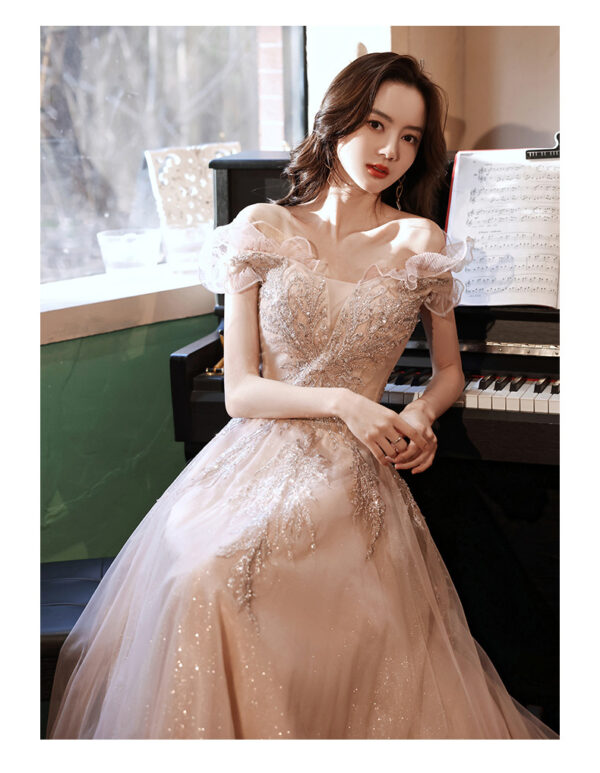 Banquet Host Small Evening Dress Women's Slim Bridesmaid Dress - Image 9