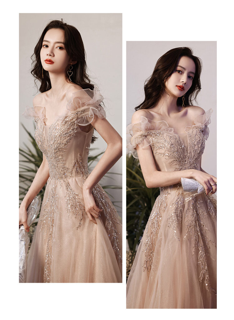 Banquet Host Small Evening Dress Women's Slim Bridesmaid Dress
