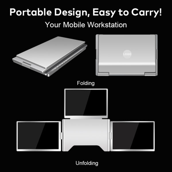 Portable Triple-screen Display Connect Three Screens With A Single Cable Laptop Secondary Display Monitor - Image 14