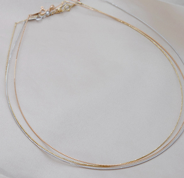 Collar Adjustment Chain 18K Gold Necklace Sleeve Chain Empty Holder DIY Accessories - Image 8