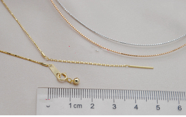 Collar Adjustment Chain 18K Gold Necklace Sleeve Chain Empty Holder DIY Accessories - Image 6