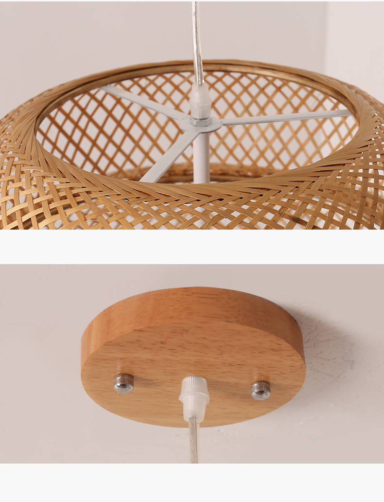 Nordic Bamboo Weaving B&B Inn Bamboo Art Chandelier - Image 2