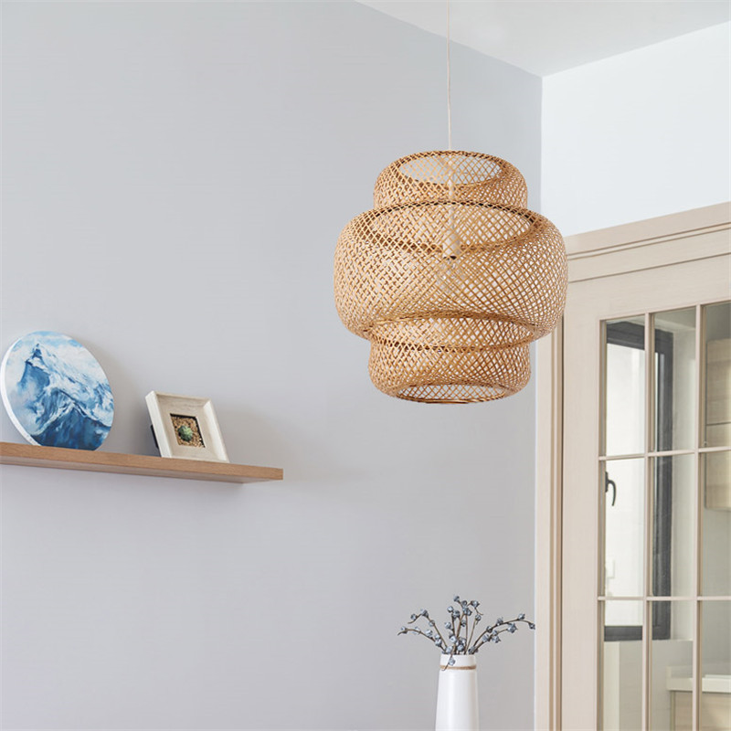 Nordic Bamboo Weaving B&B Inn Bamboo Art Chandelier - Image 1