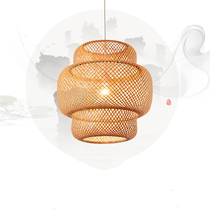 Nordic Bamboo Weaving B&B Inn Bamboo Art Chandelier - Image 6