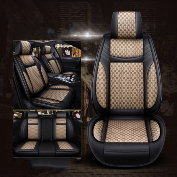 Linen Car Seat Cover Four-Season Universal Seat Cover - Image 2
