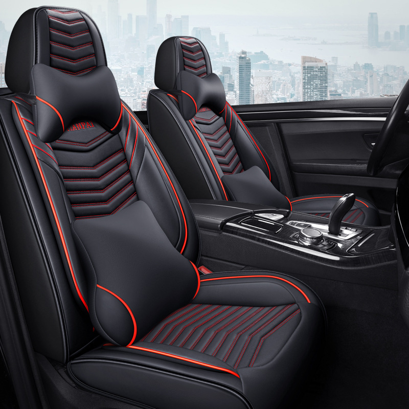 All Seasons Full Surround Seat Cover Leather Seat Cover Net Red Seat Cushion - Image 17