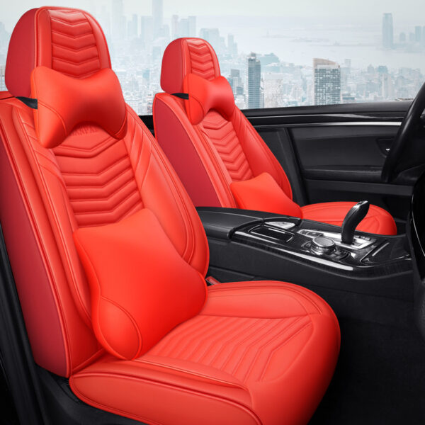 All Seasons Full Surround Seat Cover Leather Seat Cover Net Red Seat Cushion - Image 10
