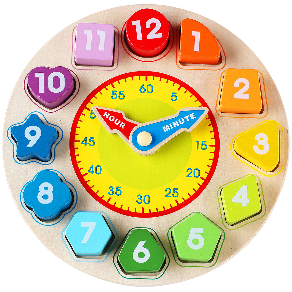 Digital Clock Wooden Cognitive Learning Alarm Clock Early Education Educational Toys For Children - Image 5