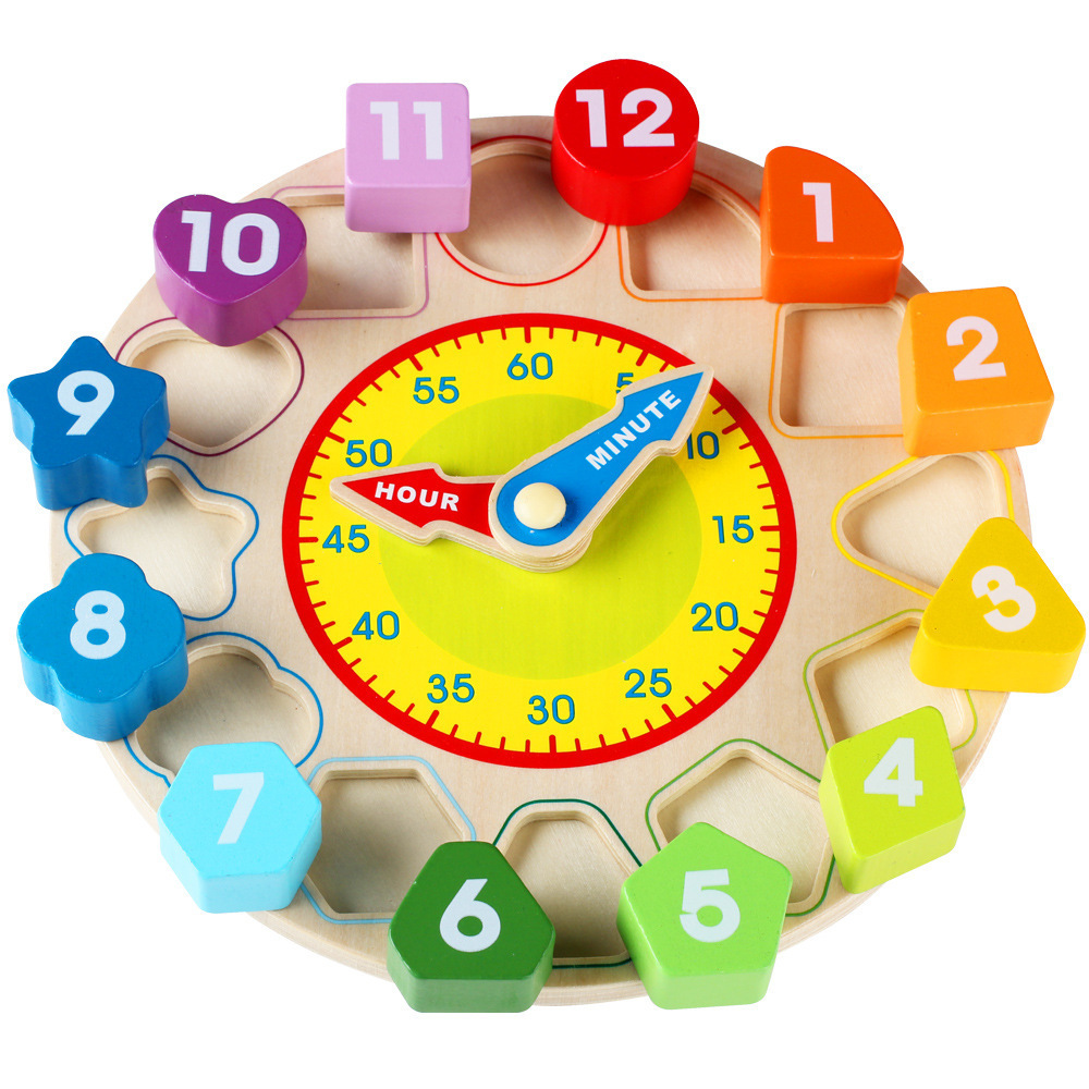Digital Clock Wooden Cognitive Learning Alarm Clock Early Education Educational Toys For Children - Image 2