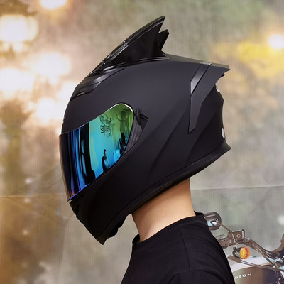 Men's and Women's Double Lens Anti-fog Full Face Four Seasons Cool Motorcycle Helmet - Image 5