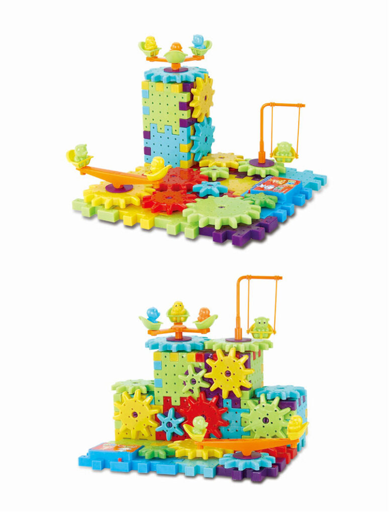 Electric Gears 3D Model Building Kits Plastic Brick Blocks Educational Toys for Kids