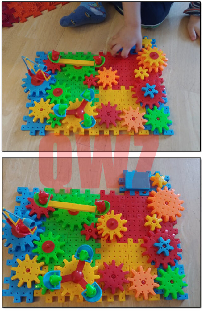 Electric Gears 3D Model Building Kits Plastic Brick Blocks Educational Toys for Kids