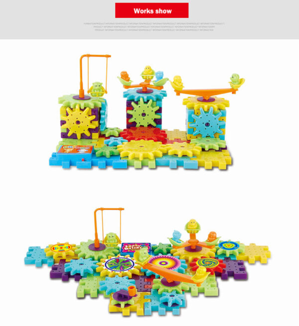 Electric Gears 3D Model Building Kits Plastic Brick Blocks Educational Toys for Kids - Image 16