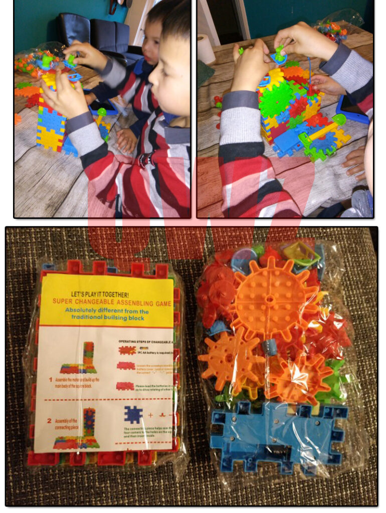 Electric Gears 3D Model Building Kits Plastic Brick Blocks Educational Toys for Kids