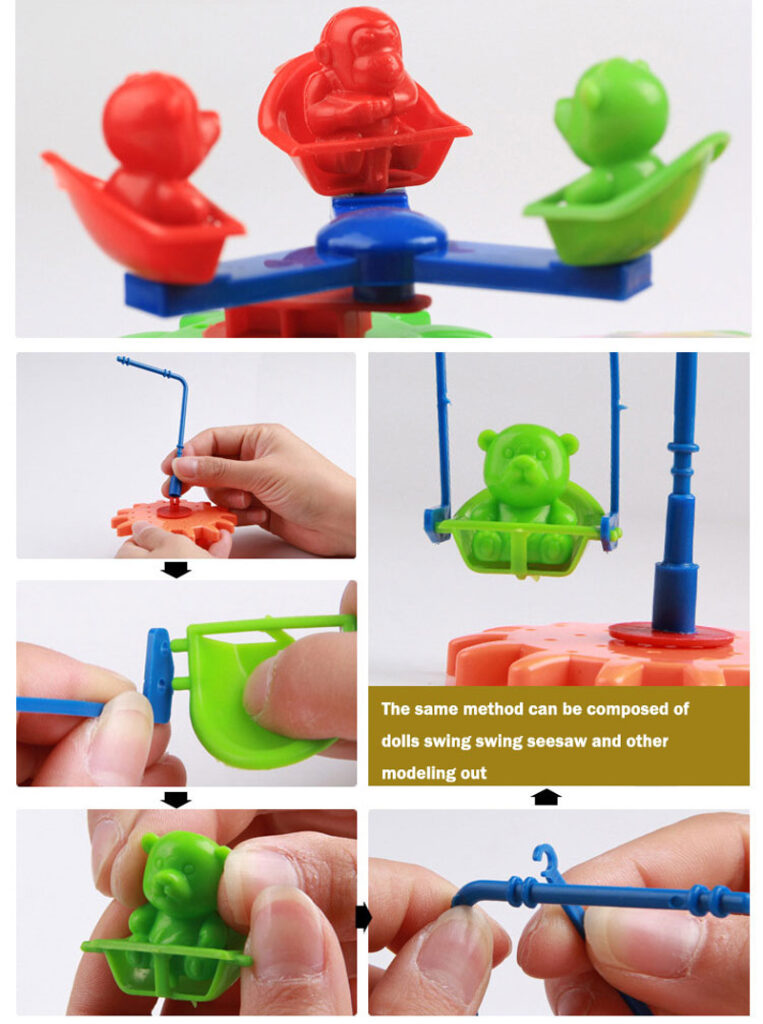 Electric Gears 3D Model Building Kits Plastic Brick Blocks Educational Toys for Kids