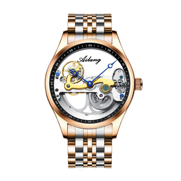 Automatic Mechanical Watch Creative Hollow Male Watch Generation Silicone Band Watch - Image 3