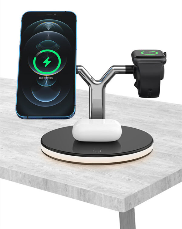 3 In 1 Magnetic Wireless Charger Stand Watch 15W Fast Charging Dock Station For Earbuds Pro - Image 3