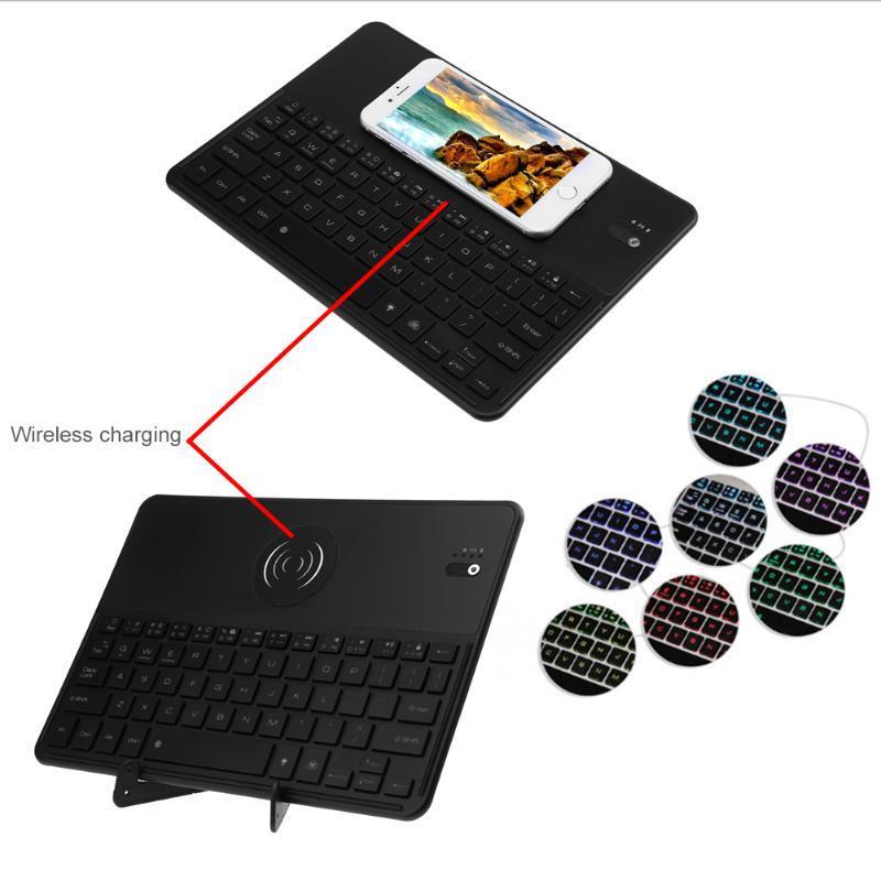Compatible with Apple , Bluetooth 3.0 Keyboard With QI Wireless Charging Function 7 - Image 1