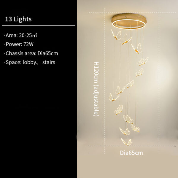 Living Room Loft Personality Dining Room Revolving Duplex Chandelier - Image 7