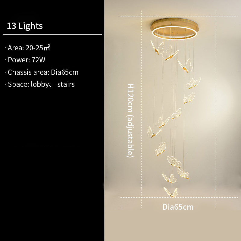 Living Room Loft Personality Dining Room Revolving Duplex Chandelier - Image 7
