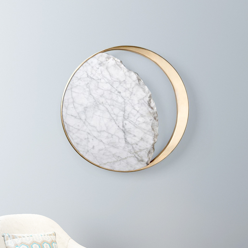 Marble Bedside LED Wall Lamp Creative Art Design Eclipse Wall Sconce Lighting - Image 1