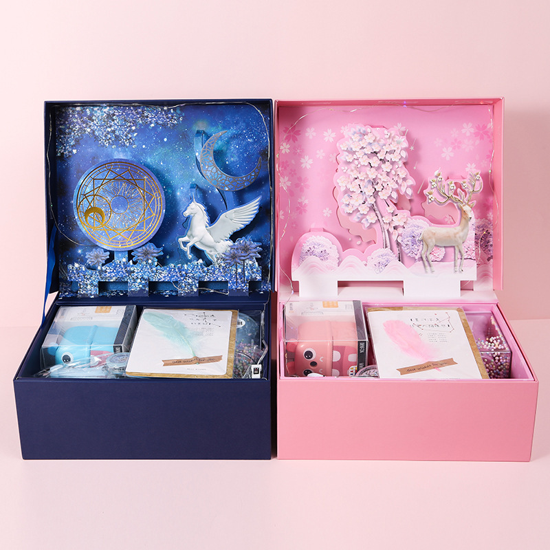 Student Exquisite Three-dimensional Stationery Set Gift Box School Supplies Spree - Image 3