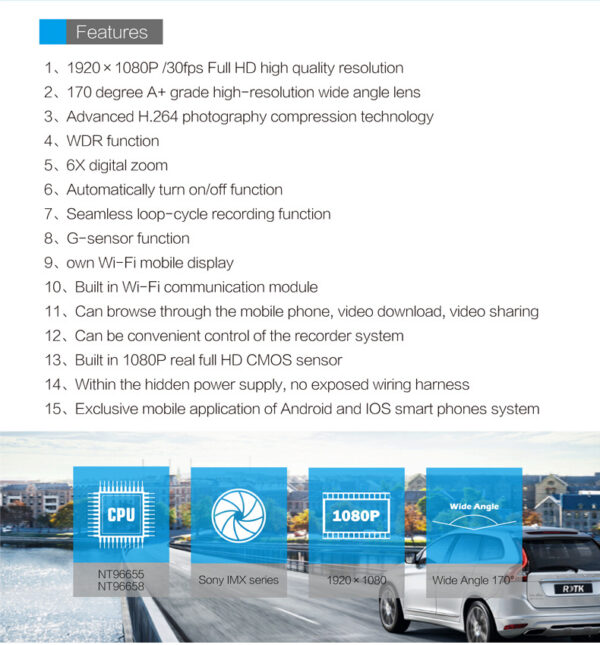 Dash cam Night vision FHD1080P - Image 10