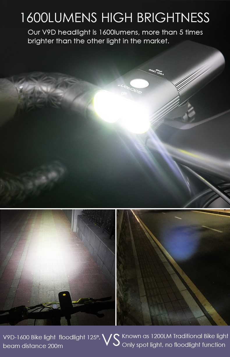 Waterproof Bicycle Bike Headlight 1600 Lumens Power Bank - Image 14