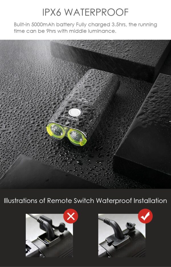 Waterproof Bicycle Bike Headlight 1600 Lumens Power Bank - Image 11