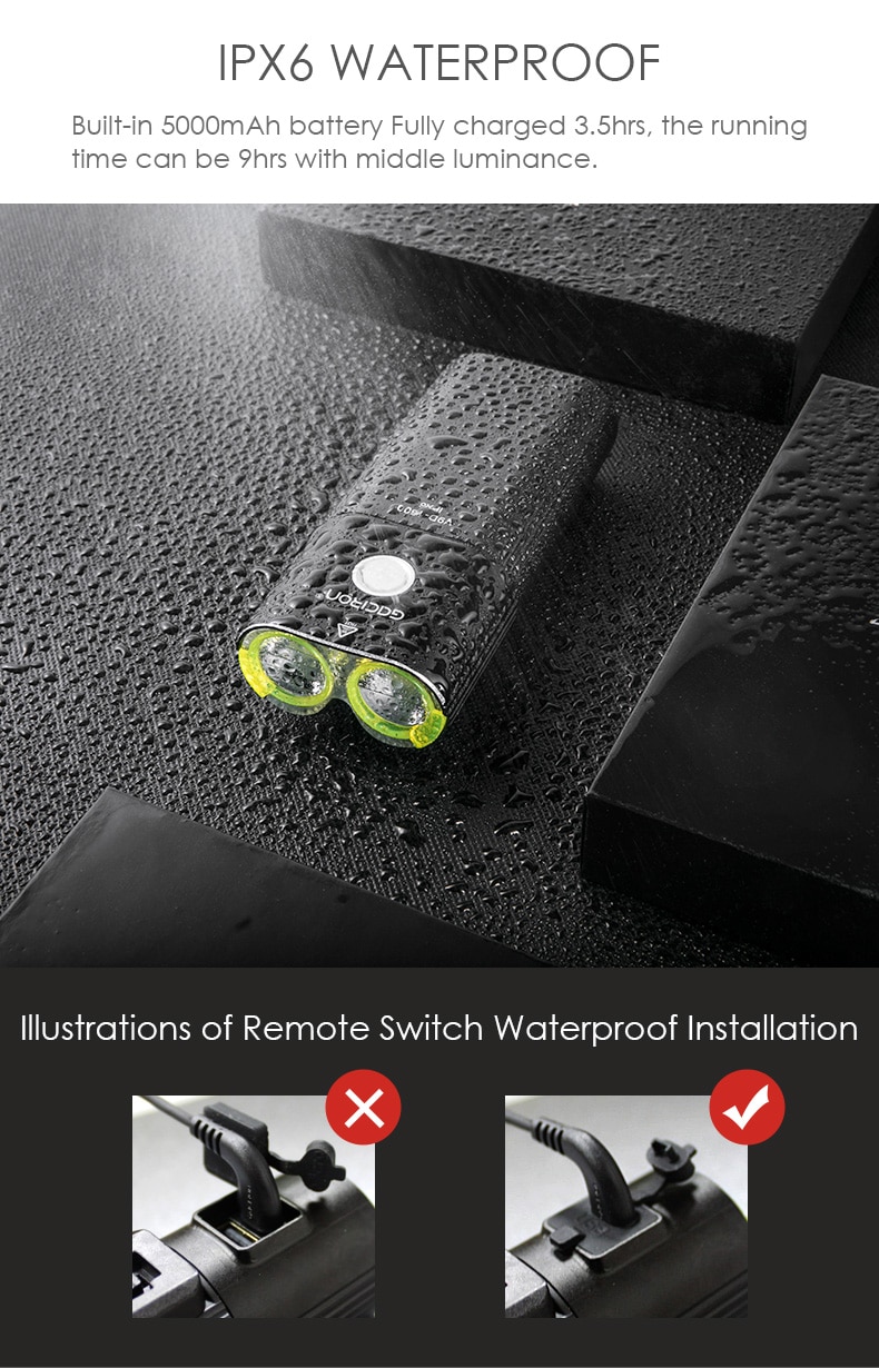 Waterproof Bicycle Bike Headlight 1600 Lumens Power Bank - Image 11