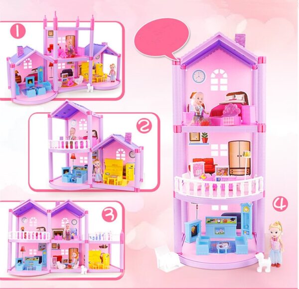 House Doll House Villa DIY Assembled House - Image 16