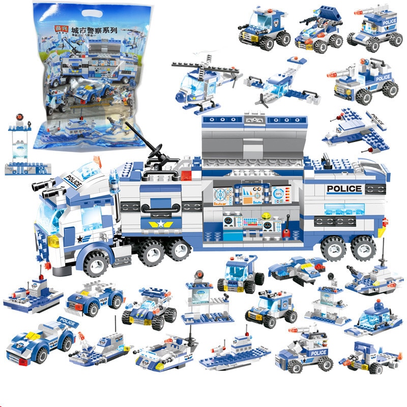 762Pcs Robot Car City Police Building Blocks Set - Image 12