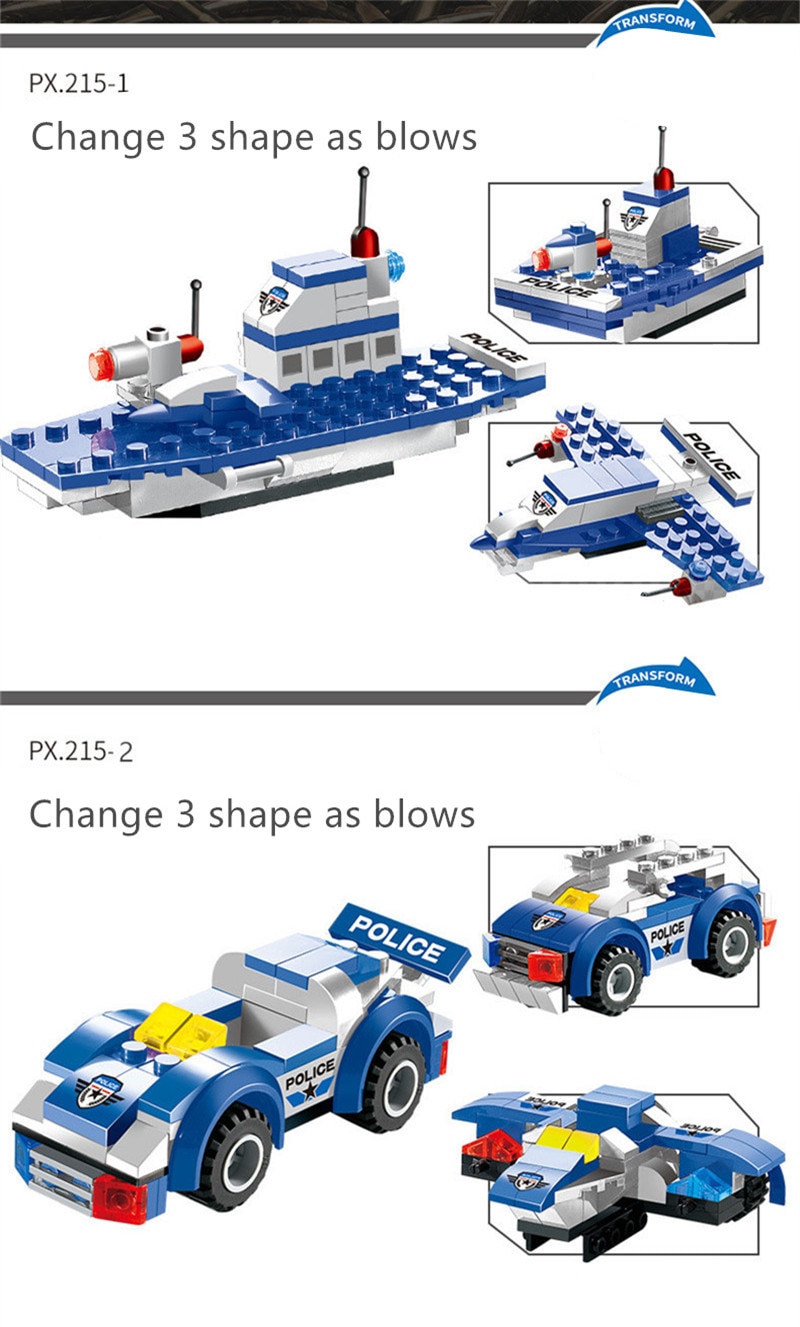 762Pcs Robot Car City Police Building Blocks Set - Image 10
