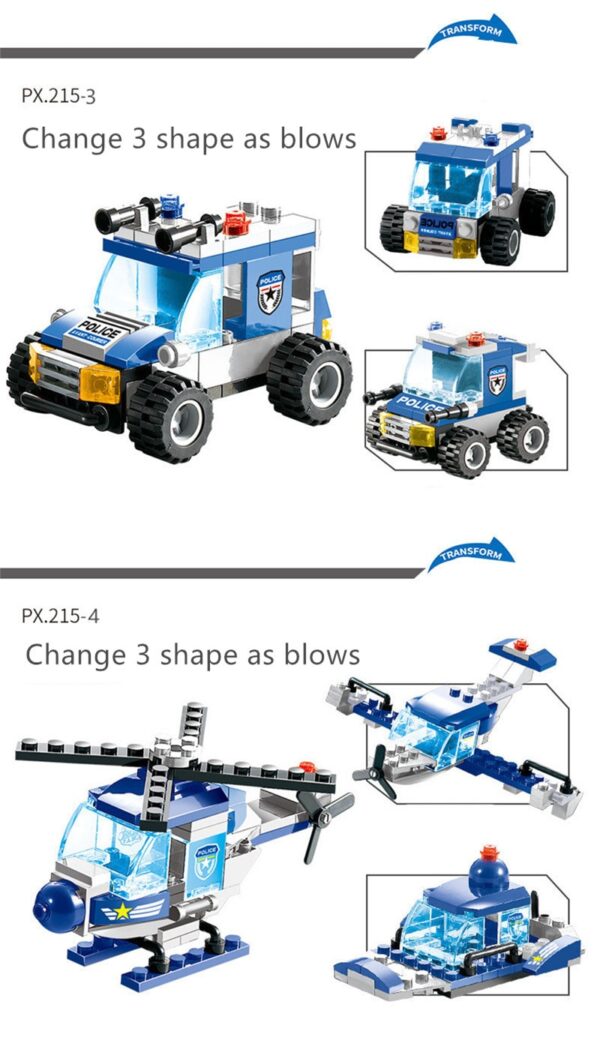762Pcs Robot Car City Police Building Blocks Set - Image 9