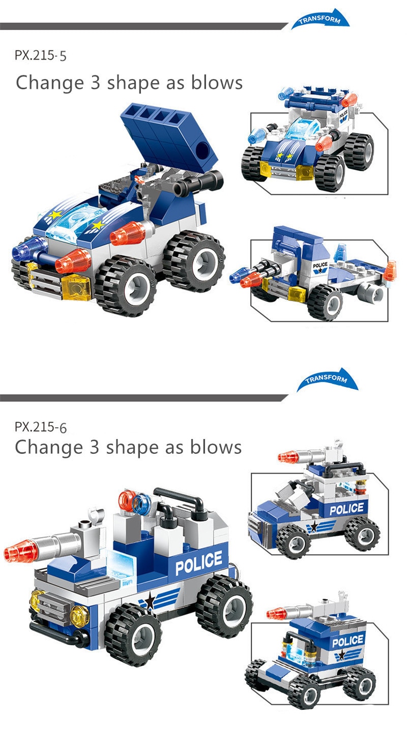 762Pcs Robot Car City Police Building Blocks Set - Image 8