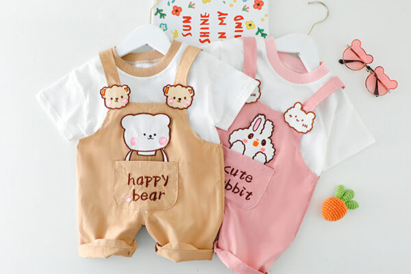 Children's Clothing Men And Women Baby Summer Cartoon Short-sleeved Overalls - Image 7
