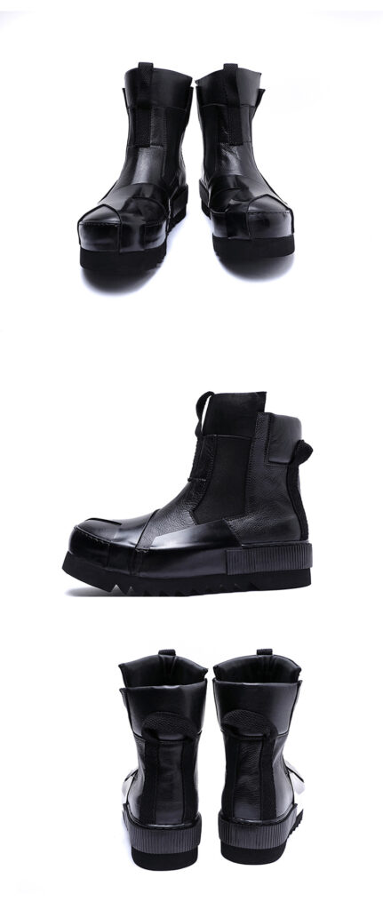 Design Leather Handmade Retro Thick Soled Heightening Casual Shoes
