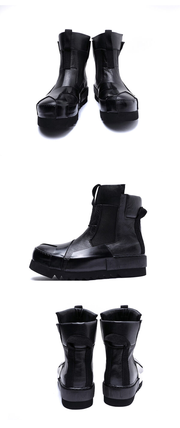 Design Leather Handmade Retro Thick Soled Heightening Casual Shoes - Image 12