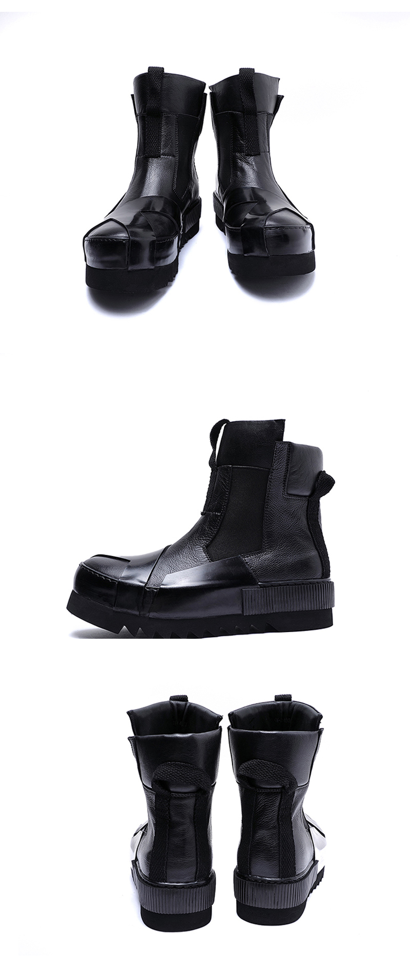 Design Leather Handmade Retro Thick Soled Heightening Casual Shoes - Image 12