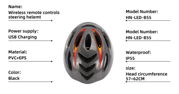 Intelligent steering helmet led bicycle equipment - Image 8