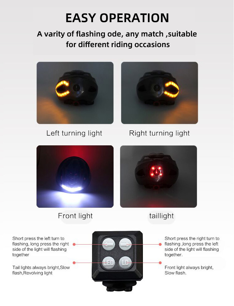 Intelligent steering helmet led bicycle equipment - Image 10