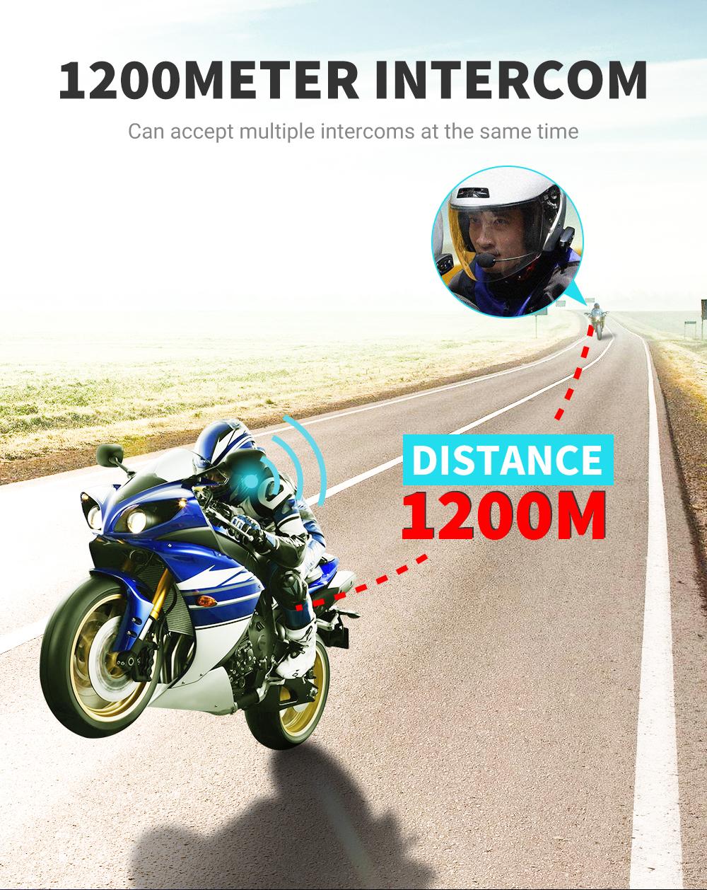HEROBIKER Motorcycle Intercom Helmet Headset Helmet Waterproof Speaker Interphone Moto Headset Wireless Intercomunicador 1200M - Image 10