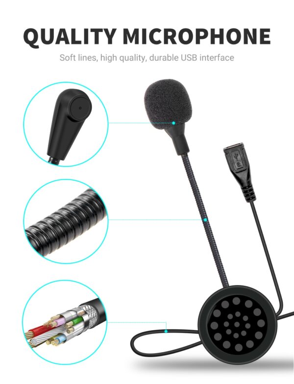 HEROBIKER Motorcycle Intercom Helmet Headset Helmet Waterproof Speaker Interphone Moto Headset Wireless Intercomunicador 1200M - Image 15
