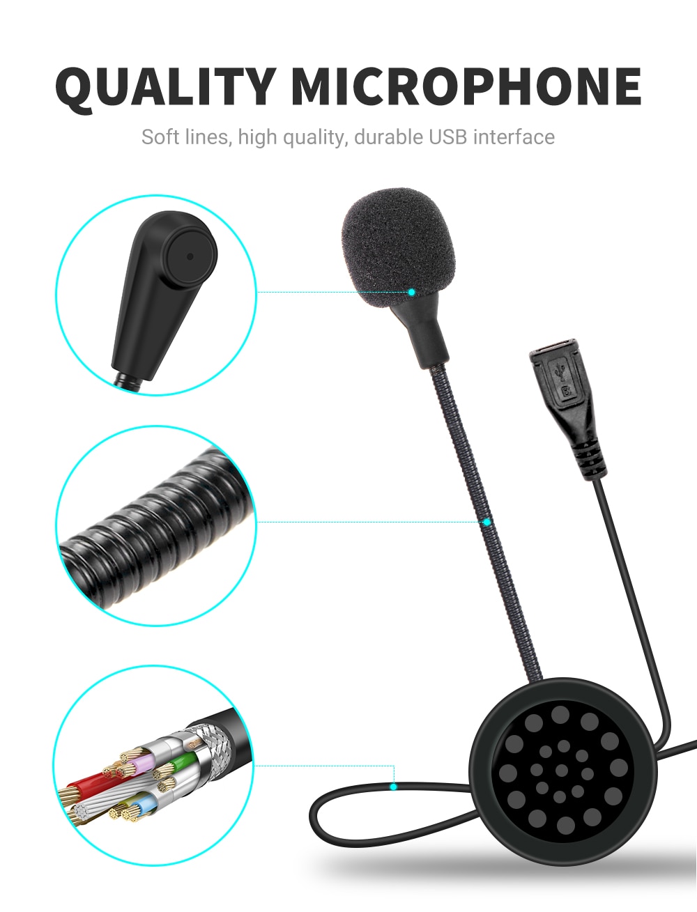 HEROBIKER Motorcycle Intercom Helmet Headset Helmet Waterproof Speaker Interphone Moto Headset Wireless Intercomunicador 1200M - Image 15